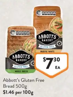 Foodworks Abbott's Gluten Free Bread offer