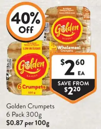Foodworks Golden Crumpets offer