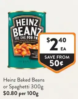 Foodworks Heinz Baked Beans or Spaghetti offer
