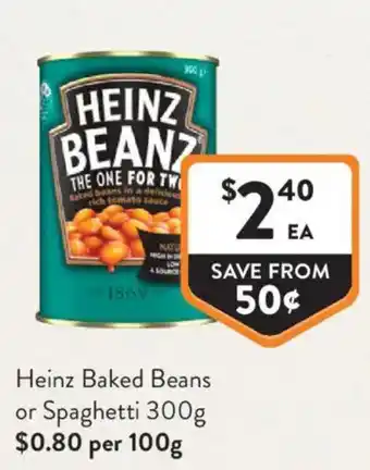 Foodworks Heinz Baked Beans or Spaghetti offer