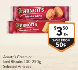 Foodworks Arnott's Cream or Iced Biscuits offer