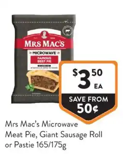 Foodworks Mrs Mac's Microwave Meat Pie offer