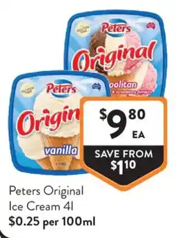 Foodworks Peters Original Ice Cream offer