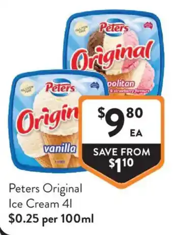 Foodworks Peters Original Ice Cream offer
