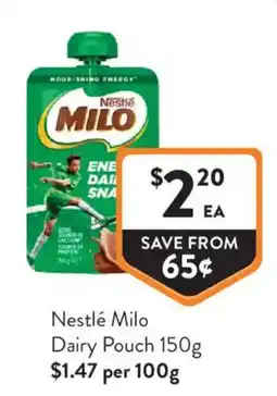 Foodworks Nestlé Milo Dairy Pouch offer