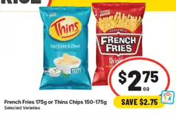 IGA French Fries or Thins Chips offer