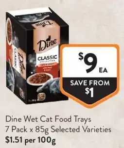 Foodworks Dine Wet Cat Food Trays offer