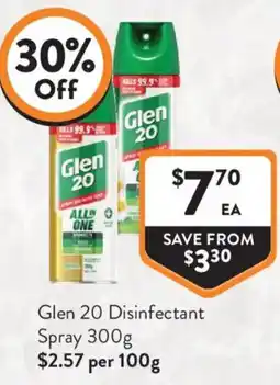 Foodworks Glen 20 Disinfectant Spray offer