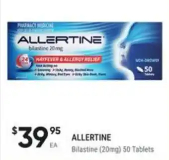 Allertine Bilastine (20mg) 50 Tablets
