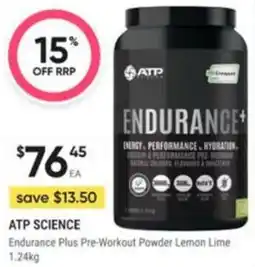 Healthy Life ATP Science Endurance Plus Pre-Workout Powder Lemon Lime offer
