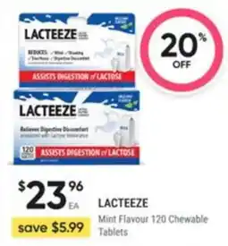 Healthy Life Lacteeze Mint Flavour 120 Chewable Tablets offer