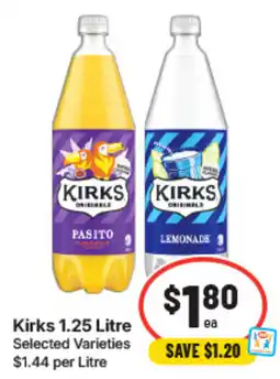 IGA Kirks 1.25 Litre Selected Varieties offer