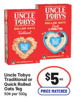 IGA Uncle Tobys Rolled Oats offer
