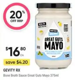 Healthy Life Gevity Rx Bone Broth Sauce Great Guts Mayo offer