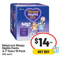 IGA BabyLove Sleepy Nights Pants offer
