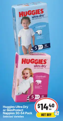 IGA Huggies Ultra Dry or SkinProtect Nappies offer