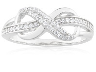 Shiels Sterling Silver Fancy Zirconia Infinity Ring offer