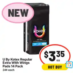 IGA U By Kotex Regular Extra With Wings Pads offer