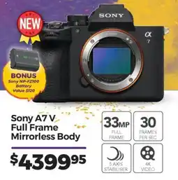 Teds Cameras Sony A7 V Full Frame Mirrorless Body offer