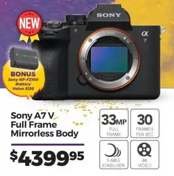 Teds Cameras Sony A7 V Full Frame Mirrorless Body offer