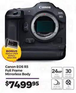 Teds Cameras Canon EOS R3 Full Frame Mirrorless Body offer