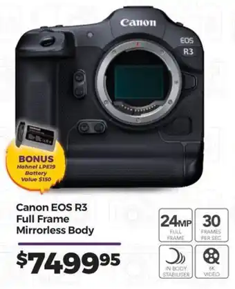 Teds Cameras Canon EOS R3 Full Frame Mirrorless Body offer