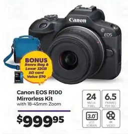 Teds Cameras Canon EOS R100 Mirrorless Kit with 18-45mm Zoom offer