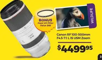 Canon RF 100-500mm F4.5-7.1 L IS USM Zoom