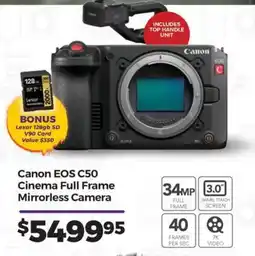 Teds Cameras Canon EOS C50 Cinema Full Frame Mirrorless Camera offer