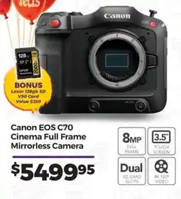 Teds Cameras Canon EOS C70 Cinema Full Frame Mirrorless Camera offer
