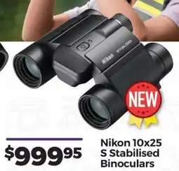 Teds Cameras Nikon 10x25 S Stabilised Binoculars offer