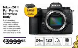 Teds Cameras Nikon Z6 III Full Frame Mirrorless Body offer