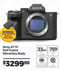 Teds Cameras Sony A7 IV Full Frame Mirrorless Body offer