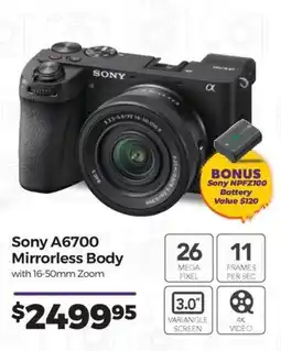 Teds Cameras Sony A6700 Mirrorless Body with 16-50mm Zoom offer