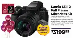 Teds Cameras Lumix S5 II X Full Frame Mirrorless Kit offer