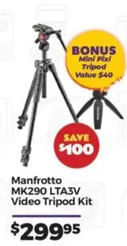 Teds Cameras Manfrotto MK290 LTA3V Video Tripod Kit offer