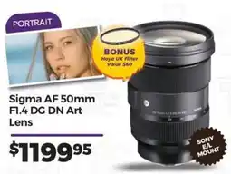 Teds Cameras Sigma AF 50mm F1.4 DG DN Art Lens offer