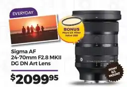 Teds Cameras Sigma AF 24-70mm F2.8 MKII DG DN Art Lens offer
