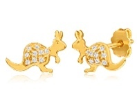 Shiels 9ct Yellow Gold Silver Filled Cubic Zirconia Kangaroo Shape Stud Earrings offer