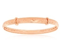 Shiels 9ct Rose Gold D Shaped Baby Bangle offer