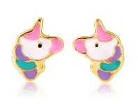 Shiels 9ct Yellow Gold Unicorn Stud Earrings offer