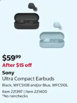 Costco Sony Ultra Compact Earbuds offer
