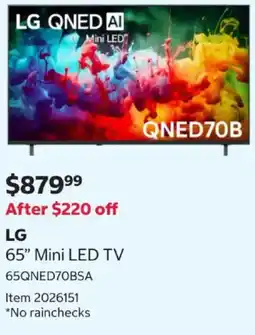 Costco LG 65" Mini LED TV offer