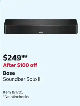 Costco Bose Soundbar Solo II offer