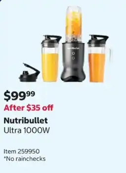 Costco Nutribullet Ultra 1000W offer