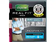 Chemist Warehouse Depend Real Fit Underwear for Men 8 Pack offer