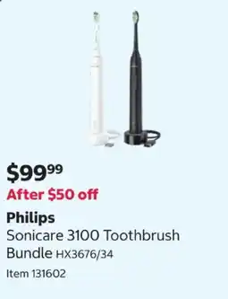 Costco Philips Sonicare 3100 Toothbrush Bundle offer