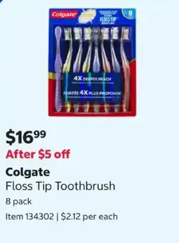 Costco Colgate Floss Tip Toothbrush offer