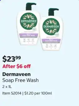 Costco Dermaveen Soap Free Wash offer