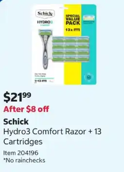 Costco Schick Hydro3 Comfort Razor offer